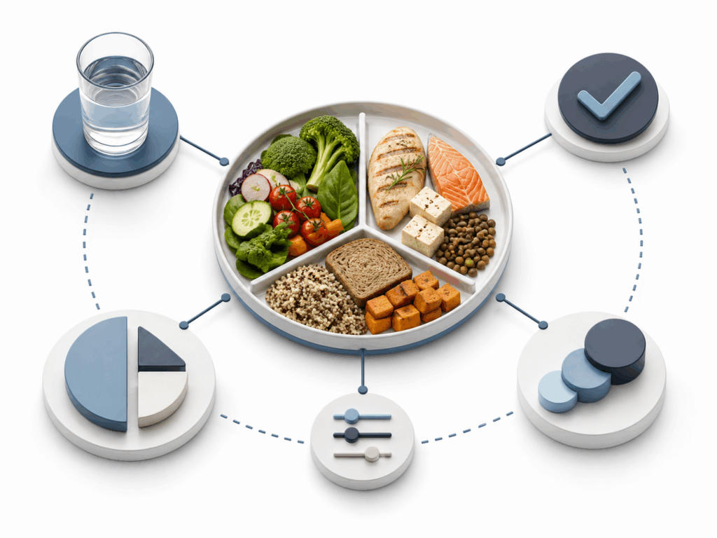 Infografik für eine ausgewogene, alltagstaugliche Ernährung